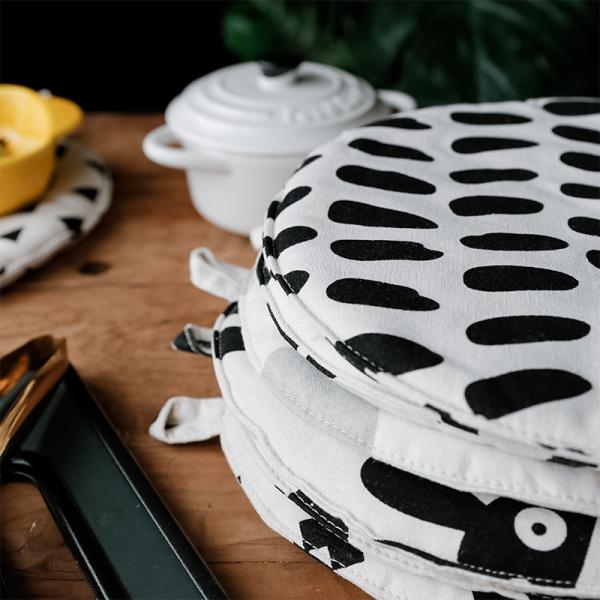 360Home Stoff Topflappen runde Wärmedämmung Matte Untersetzer